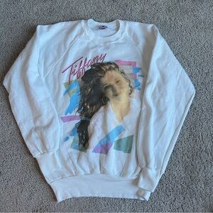 Vintage 1989 Tiffany Crewneck Sweatshirt White Anvil USA Made Size M